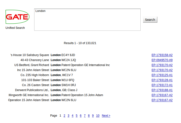 Plain text query.
